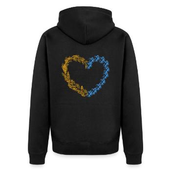 Soutenez l’Ukraine, la paix et non la guerre - Veste à capuche bio Premium Unisexe - noir - Dos - Nico (187cm)