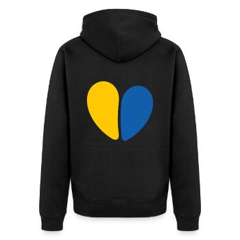 Soutenez l’Ukraine, la paix et non la guerre - Veste à capuche bio Premium Unisexe - noir - Dos - Nico (187cm)
