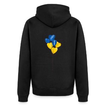 Soutenez l’Ukraine, la paix et non la guerre - Veste à capuche bio Premium Unisexe - noir - Dos - Nico (187cm)