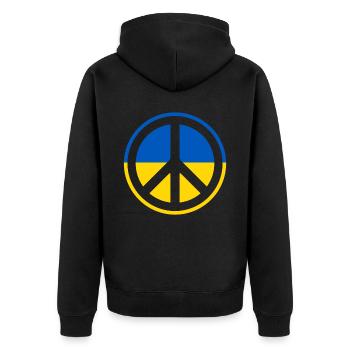 Soutenez l’Ukraine, la paix et non la guerre - Veste à capuche bio Premium Unisexe - noir - Dos - Nico (187cm)