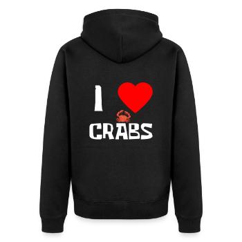 Krebs Geschenk Schrimp Krabbe Hummer Skorpion - Unisex Premium Bio Zip Hoodie - Schwarz - Hinten - Nico (187cm)