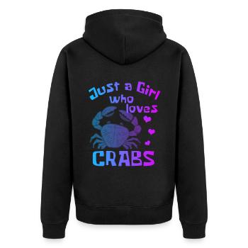 Krebs Geschenk Schrimp Krabbe Hummer Skorpion - Unisex Premium Bio Zip Hoodie - Schwarz - Hinten - Nico (187cm)
