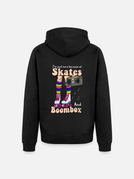 Rolki Rolki Rolkarze Rolki - Ekologiczna rozpinana bluza z kapturem Premium unisex - czarny