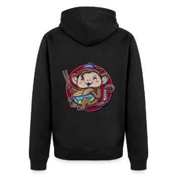 Monkey Gorilla Primate Monkey Primate Animal Lacquer Monkey - Unisex Premium Organic Zip Hoodie - black - Back - Nico (187cm)