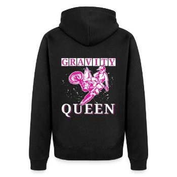 Motocross Enduro, Motocyclette Femme, Motobike Girl - Veste à capuche bio Premium Unisexe - noir - Dos - Nico (187cm)