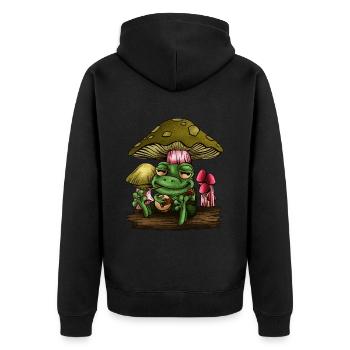 Banjo Shirts For Men Bluegrass Appalachia Folk - Unisex Premium Organic Zip Hoodie - black - Back - Nico (187cm)