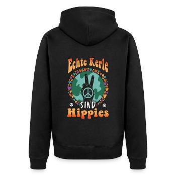 Hippie Peace Groovy Flowerpower Boho Woodstock - Veste à capuche bio Premium Unisexe - noir - Dos - Nico (187cm)