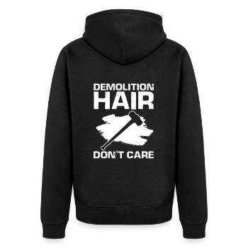 Hausabriss und Renovierungs Design - Unisex Premium Bio Zip Hoodie - Schwarz - Hinten - Nico (187cm)