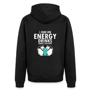 House demolition and house renovation - Unisex Premium Organic Zip Hoodie - black - Back - Nico (187cm)
