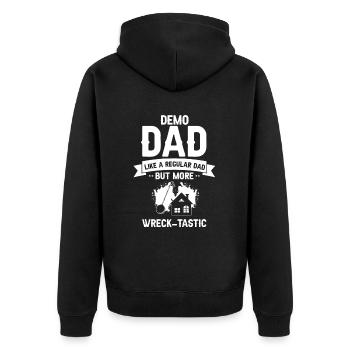 Hausabriss und Renovierungs Design - Unisex Premium Bio Zip Hoodie - Schwarz - Hinten - Nico (187cm)