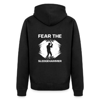 House Demolition and Renovation Design - Unisex Premium Organic Zip Hoodie - black - Back - Nico (187cm)