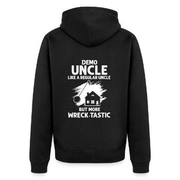 House demolition and house renovation - Unisex Premium Organic Zip Hoodie - black - Back - Nico (187cm)