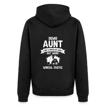 Hausabriss und Renovierungs Design - Unisex Premium Bio Zip Hoodie - Schwarz - Hinten - Nico (187cm)