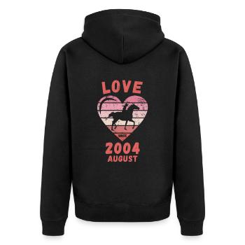 Love Horse Riding Birthday August 2004 - Unisex Premium Organic Zip Hoodie - black - Back - Nico (187cm)