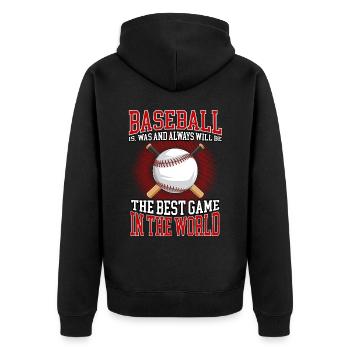 Le baseball est le meilleur jeu au monde - Veste à capuche bio Premium Unisexe - noir - Dos - Nico (187cm)