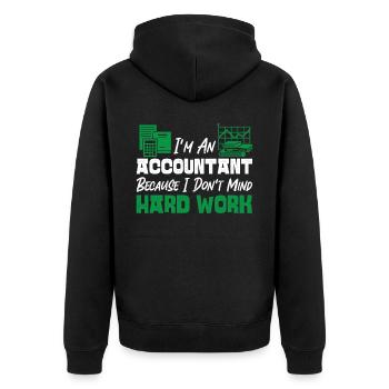 Accountant Bookkeeper Accounting - Unisex Premium Organic Zip Hoodie - black - Back - Nico (187cm)