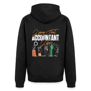Accountant Bookkeeper Accounting - Unisex Premium Organic Zip Hoodie - black - Back - Nico (187cm)