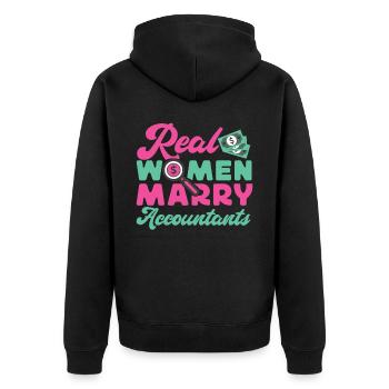 Accountant Bookkeeper Marriage - Unisex Premium Bio Zip Hoodie - Schwarz - Hinten - Nico (187cm)