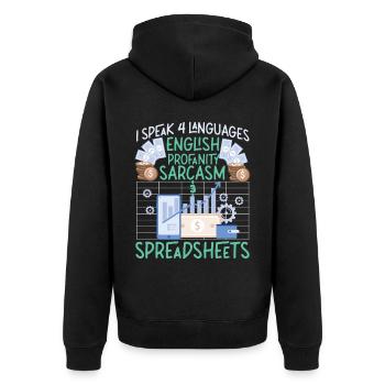Accountant Bookkeeper Accounting - Unisex Premium Organic Zip Hoodie - black - Back - Nico (187cm)