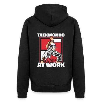 Taekwondo Mama - Veste à capuche bio Premium Unisexe - noir - Dos - Nico (187cm)