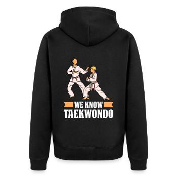 Taekwondo Mama - Veste à capuche bio Premium Unisexe - noir - Dos - Nico (187cm)