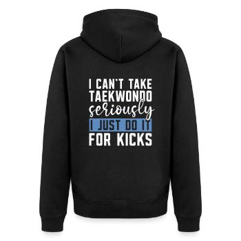 Taekwondo Kicks - Unisex Premium Organic Zip Hoodie - black - Back - Nico (187cm)