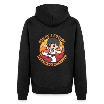 Taekwondo Taekwondo Mama - Unisex Premium Organic Zip Hoodie - black - Back - Nico (187cm)