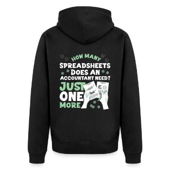 Accountant Bookkeeper Accounting - Unisex Premium Bio Zip Hoodie - Schwarz - Hinten - Nico (187cm)