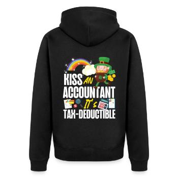 Accountant Bookkeeper Accounting - Unisex Premium Organic Zip Hoodie - black - Back - Nico (187cm)