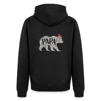Papa Santa Hat Chapeau de Noël - Veste à capuche bio Premium Unisexe - noir - Dos - Nico (187cm)