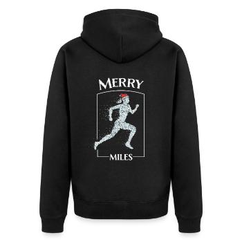 Jogging Joggers Running Santa Claus Hat Christmas Time - Unisex Premium Organic Zip Hoodie - black - Back - Nico (187cm)