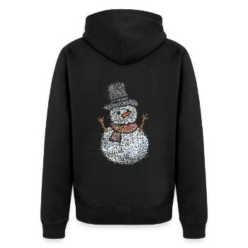 Snowman Snow Wintertime Winter Happiness - Unisex Premium Organic Zip Hoodie - black - Back - Nico (187cm)