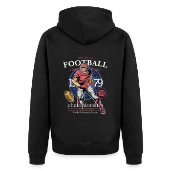 Cool American Football Player - Unisex Premium Organic Zip Hoodie - black - Back - Nico (187cm)