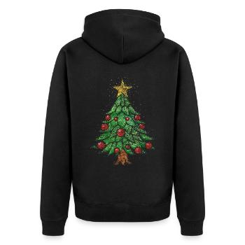 Arbre de Noël Arbre de Noël Réveillon de Noël - Veste à capuche bio Premium Unisexe - noir - Dos - Nico (187cm)