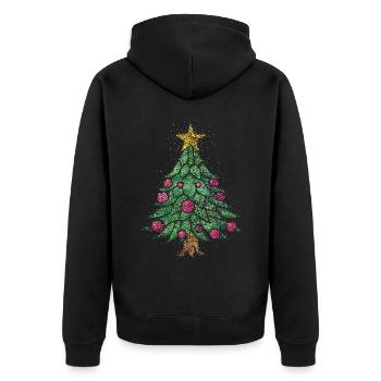 Arbre de Noël Arbre de Noël 4ème Arbre de Noël Avent Arbre de Noël - Veste à capuche bio Premium Unisexe - noir - Dos - Nico (187cm)