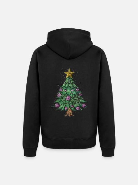 Tannenbaum Heiligabend Weihnachtsbaum Christbaum - Premium økologisk unisex-hættejakke - sort