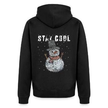Snowman Snowflakes Winter time December - Unisex Premium Organic Zip Hoodie - black - Back - Nico (187cm)