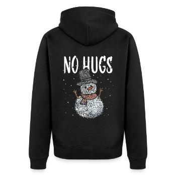 Bonhomme de neige Pas de câlins Bonheur d’hiver Moufle de Noël - Veste à capuche bio Premium Unisexe - noir - Dos - Nico (187cm)