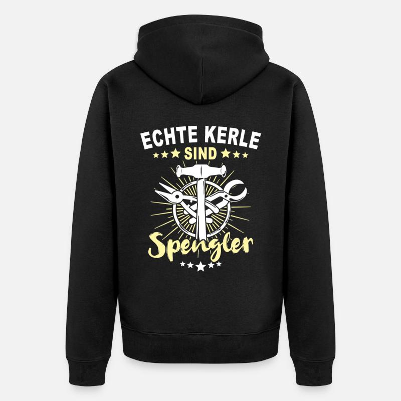 Spengler Beruf Bauspengler Sprüche - Unisex Premium Bio Zip Hoodie - Schwarz