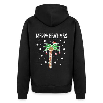 Joyeux Beachmas Palm Beach Sea Holiday Noël - Veste à capuche bio Premium Unisexe - noir - Dos - Nico (187cm)