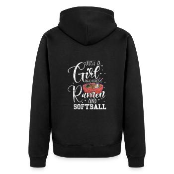 Softball Girl Ramen - Veste à capuche bio Premium Unisexe - noir - Dos - Nico (187cm)