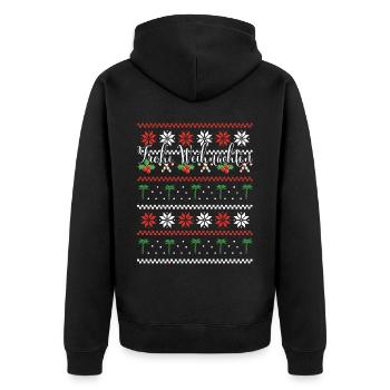 Frohe Weihnachten Palme Strand Meer Urlaub - Unisex Premium Bio Zip Hoodie - Schwarz - Hinten - Nico (187cm)