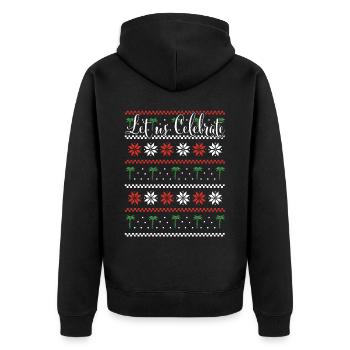 Palm Christmas Party Nordic Patterns Xmas - Unisex Premium Organic Zip Hoodie - black - Back - Nico (187cm)