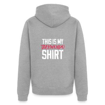 Taekwondo Tae Kwon Do Martial Arts Gift - Unisex Premium Organic Zip Hoodie - heather grey - Back - Nico (187cm)