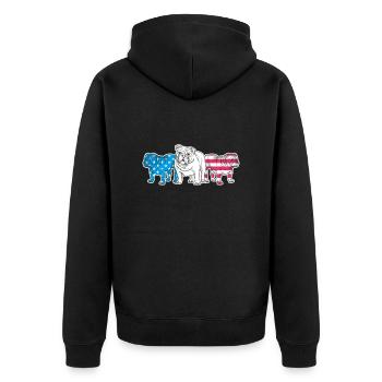 American Bulldog - Unisex Premium Bio Zip Hoodie - Schwarz - Hinten - Nico (187cm)