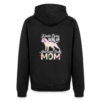 American Bulldog Dog Dog Lovers Cadeau - Veste à capuche bio Premium Unisexe - noir - Dos - Nico (187cm)
