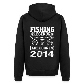 Les légendes de la pêche sont nées en 2014 - Veste à capuche bio Premium Unisexe - noir - Dos - Nico (187cm)