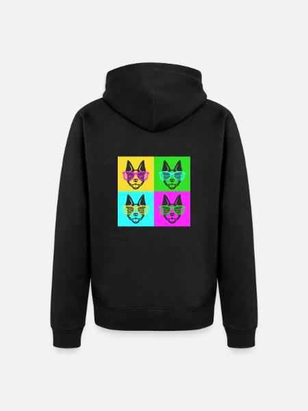 Boston Terrier - Unisex Premium Bio Zip Hoodie - Schwarz