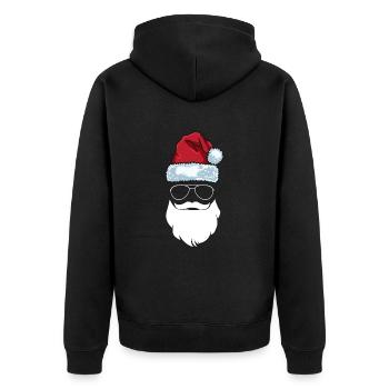 Père Noël Bonnet Lunettes de soleil Bart Santa - Veste à capuche bio Premium Unisexe - noir - Dos - Nico (187cm)