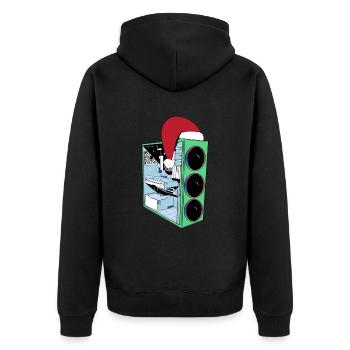 PC de jeu avec Beanie Funny Gambler Outfit Noël - Veste à capuche bio Premium Unisexe - noir - Dos - Nico (187cm)